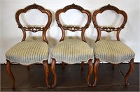 SET OF THREE COUNTRY FRENCH SIDE CHAIRS