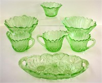 GREEN DEPRESSION ERA "LILY PONS" GLASSWARE