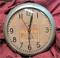 Vintage 1950's Dr. Pepper Wall Clock - WORKS!