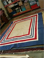 Red white and blue 8 by 10 rug