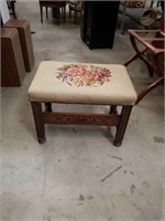 Needlepoint vanity stool