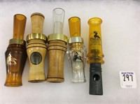 Lot of 5 Various Duck & Game Calls Including