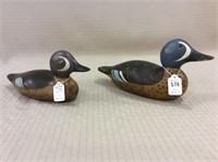 Lot of 2 Drake Decoys Including Teal, Blue WInged
