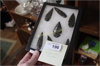 OBSIDIAN NATIVE AMERICAN POINTS - DISPLAY NOT