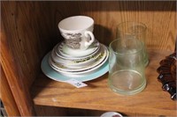 GREEN GLASSES - PLATES - CUP