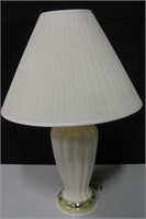 27" Tall Ceramic & Brass Table Lamp - Works