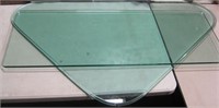 Rectangle & Beveled Triangle Form Glass Table Tops