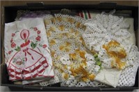 Lot of Various Fabric Table Cloths & Mats