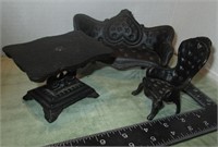 3 Piece Doll House Cast Iron Love Seat & Chair