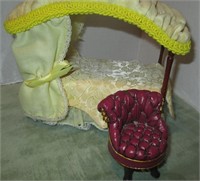 Hand Made Wood Canape Bed & Resin Chair