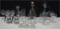 Romanian Etched Crystal, Vases Decanters Glassware