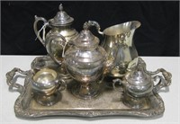 Rogers Silver Plated Coffee Service Set & Tray