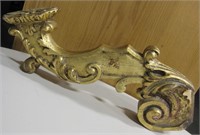 Gold Tone Wood Carved Decorative Corbel, 21"L