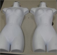 2 Hanging Female Mannequin Forms 34" Tall