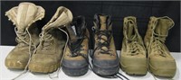 3 Pair Leather Outdoor / Hiking / Military Boots