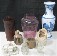 Various Glass, Ceramic & Clayware Vases & More