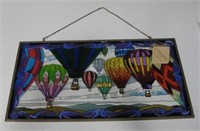 19.5" x 10.5" Balloons Stained Glass Art