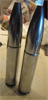 2 - 30mm Repro Chrome Steel Shells 7.75"