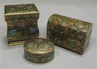 3 Wooden Arabesque Trinket / Jewelry Boxes
