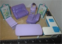 8 Piece Plastic Doll House Furniture
