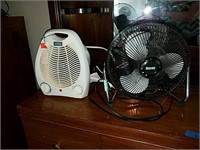 Two small portable fans