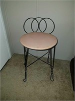 Charming Vintage metal decor chair with pink