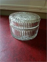 Cut glass covered candy dish