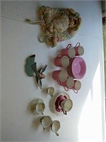 Child's tea set and baby doll