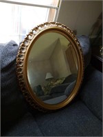 Oval decorative wall mirror