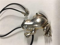 Necklace With Sterling Silver Frog Pendant