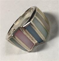 Sterling Silver & Mother Of Pearl Ring