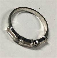 Sterling Silver And Clear Stone Ring