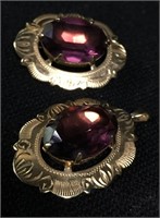Gold Plated & Amethyst Pendant & Broche