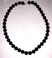 Sterling Silver And Black Onyx Stranded Necklace