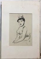 Renoir Lithograph, Femme Au Chapeau