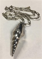Mexico Sterling Silver Seashell Pendant Necklace