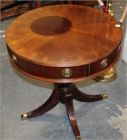 Mahg. 1 drawer Drum Table by Hammary