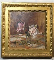 S. Vuillard Oil On Board Of Floral Still Life