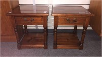ROGER CARTER END TABLES WITH DRAWERS, (2X)