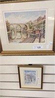 (2) FRAMED AND MATTED CITYSCAPE PRINTS