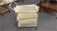 RETRO ALUMINUM TEA TROLLEY WITH REMOVABLE TRAYS