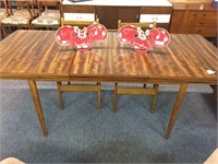 MID CENTURY DINING TABLE WITH POP UP LEAF