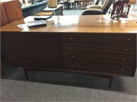 MID CENTURY  COCKTAIL SIDEBOARD, 66 1/4” LONG