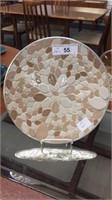 MOSAIC TILE DECORATIVE PLATE WITH SILVER BACK