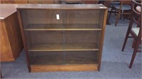 MID CENTURY SLIDING GLASS DOOR BOOKCASE,