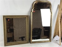 Two Mirrors with Decorative Wooden Frames