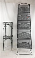 Wrought Iron Plant Stand and Metal Magazine Holder
