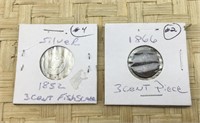 Pair of 3 Cent Pieces