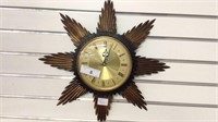 RETRO "METAMEC" SUNBURST WALL CLOCK, BATTERY