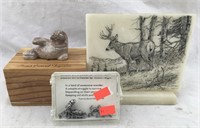 Marble Walrus, Alaskan Pewter Art, Deer Art